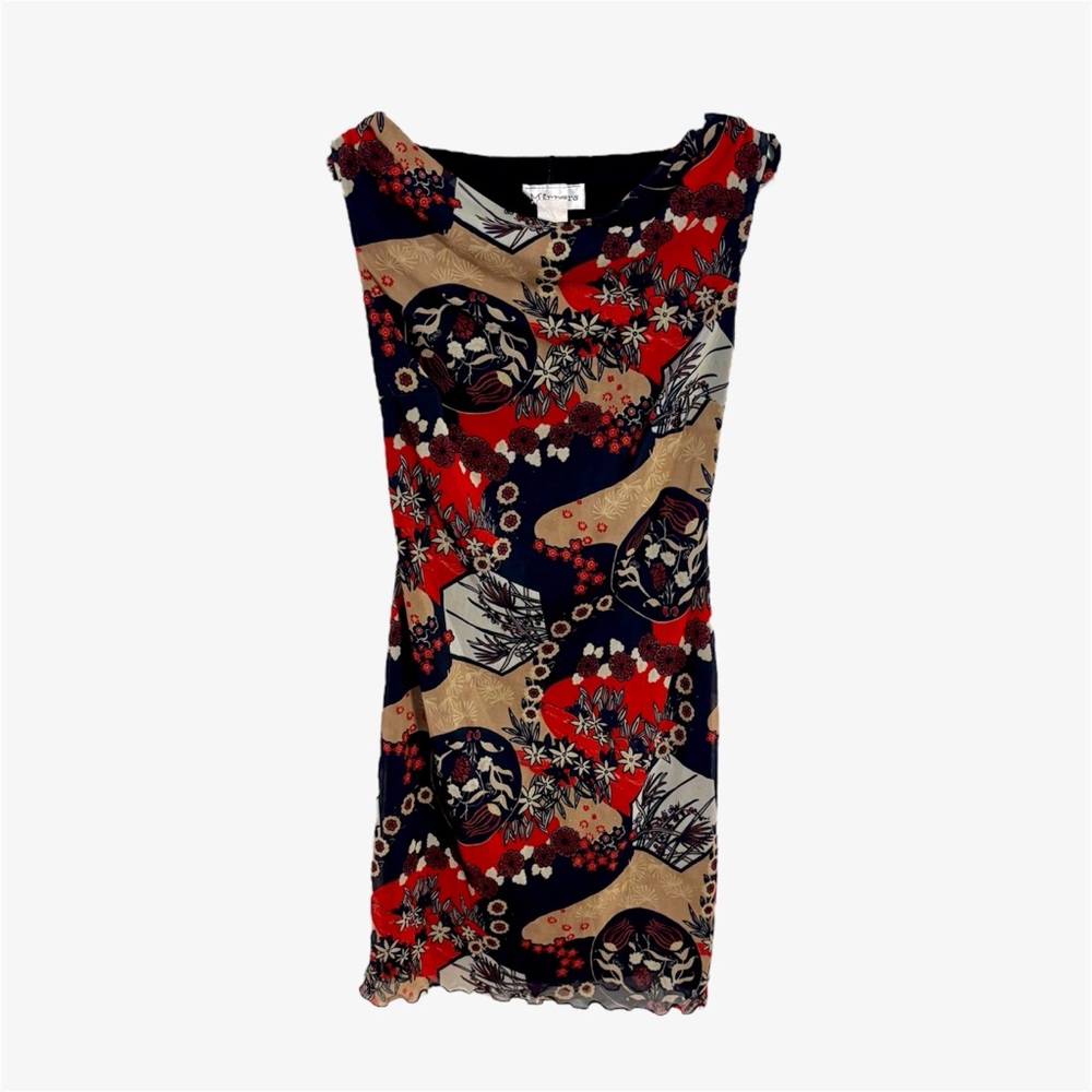 Y2K mini multi print dress